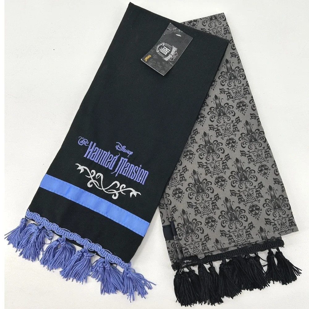 Disney Parks The Haunted Mansion Kitchen Towel Set Wall-to-wall Creeps 2pc NWT